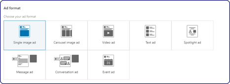 LinkedIn ad format options
