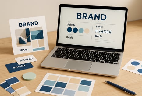 Professional brand identity kit example - logo, colors, fonts - Shapphire Sync
