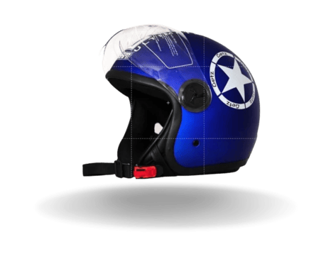 DASS BOMBER Blue Open Face Helmet