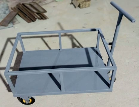 Grey material handling trolley