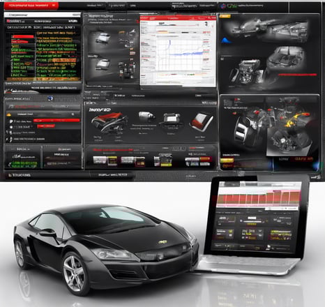 A single-story building with the words 'AUTO REPAIRING' displayed prominently above a series of windows. The structure appears weathered, with some paint peeling off, indicating age and exposure to the elements. The scene is set on a clear day with a bright blue sky, and the ground in front of the building is covered in gravel or dirt. A small, corrugated metal structure is attached to the side of the building.