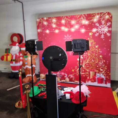 Xmas open air photo booth setup for the Adventist Retirement Plus Xmas party, Redlands.
