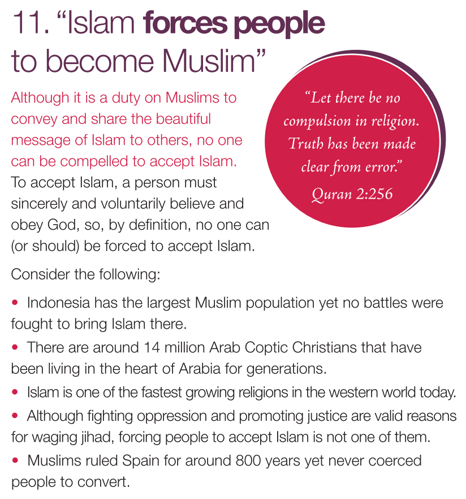 Islam forces people to become muslim