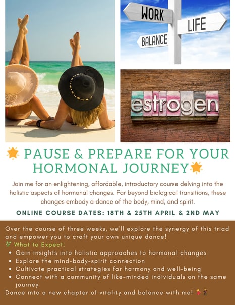 Picture of a poster advertising "Pause and Prepare" a menopause workshop.