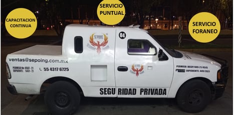 a service truck with a service truck parked in front of it