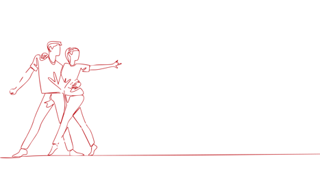 Allure Dance Studios dancers silhouette red