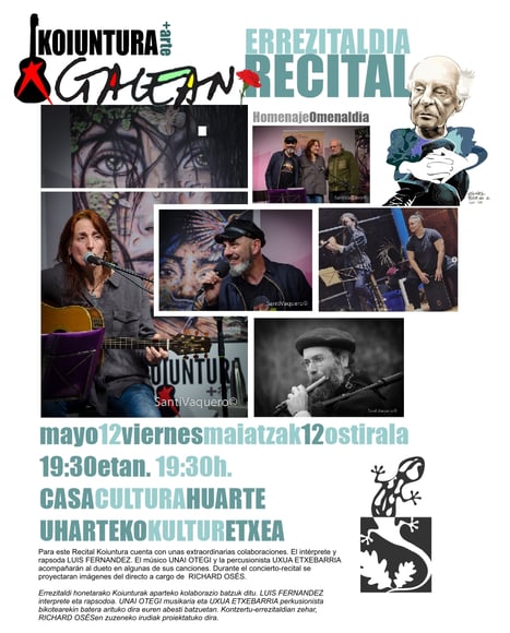 a poster for a concert with a photo of a man playing guitar