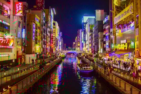 River in Osaka dotonbori by night