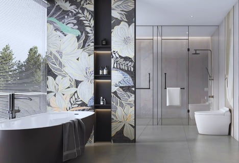 mosaic tile in tub surrounds