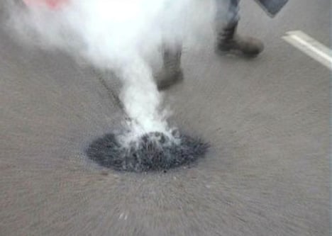 Pothole Doctor Infrared heat repair in action