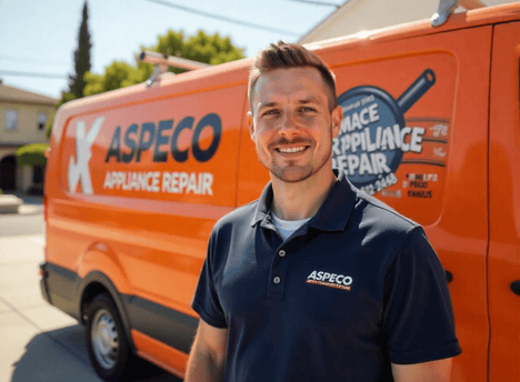 Aspeco appliance repair technician and van Orange County