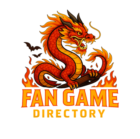 "Community logo for Dragon Gateway: Fan Game Directory – red Chinese dragon with an energetic design featuring stylized fire 