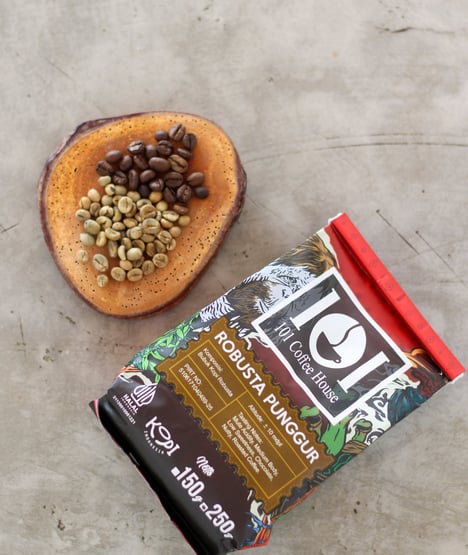 kopi robusta punggur, kuburaya, kalimantan barat produksi 101 coffee house