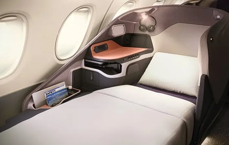 Singapore Airlines A380 business seats flat