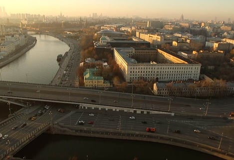 Tournage par drone en Russie