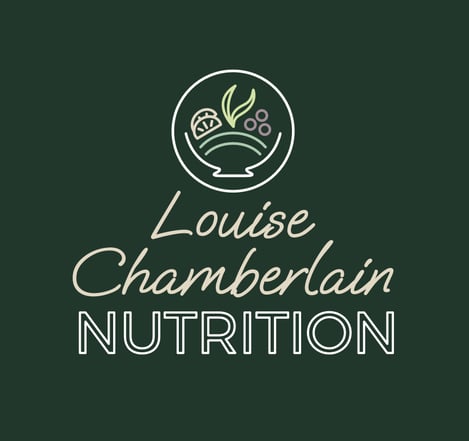 Louise Chamberlain Nutrition Logo. Nutrition Coach, Menopause Coach, Supporting Children with IBD