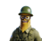 a man in a military uniform with a helmet on