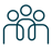 a group of people standing around a group of three people