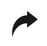 a black arrow pointing up to the left side of a black arrow