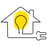 a house with a light bulb and a light bulb inside