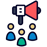 Affiliate marketing icon with hand and gear for digital promotion