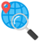 Local SEO icon with map and globe representing location-based optimization
