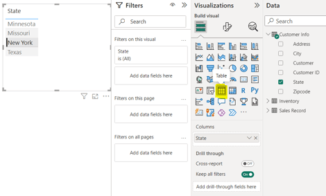 build vizualization in power bi