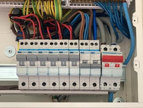 Close-up of a fuse box