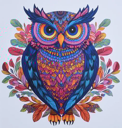 Mooie kleurplaat van een Uil Mandala