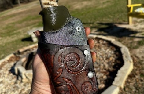 rams horn custom handcrafted knife