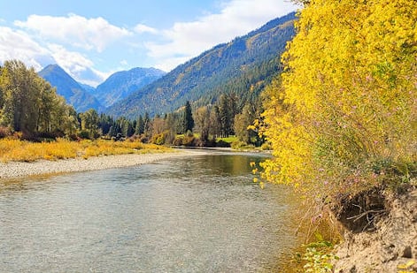 Leavenworth, WA - A town in the Cascade Mountains, with the Wenatchee River on the edge of town