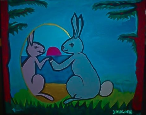 robots and bunnies exposition by artist Yous