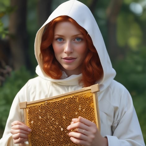 beekeeper tending her hives