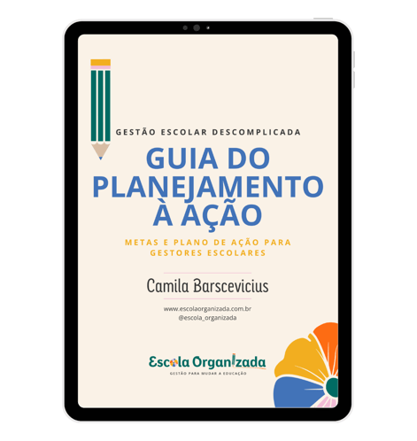 Guia do planejamento à ação em PFD mostrado em um tablet.