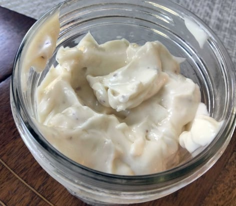 homemade fermented mayo in a jar