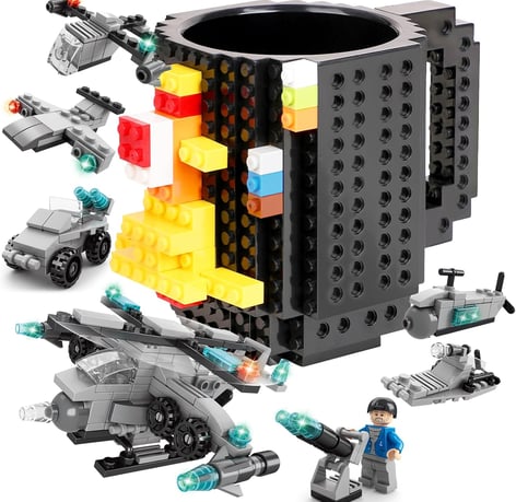 a mug cupcake shaped like a mug with a lego star wars theme
