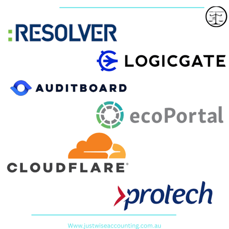 logos erm -Cloudflare, EcoPortal, Protech, AuditBoard, LogicGate, Resolver