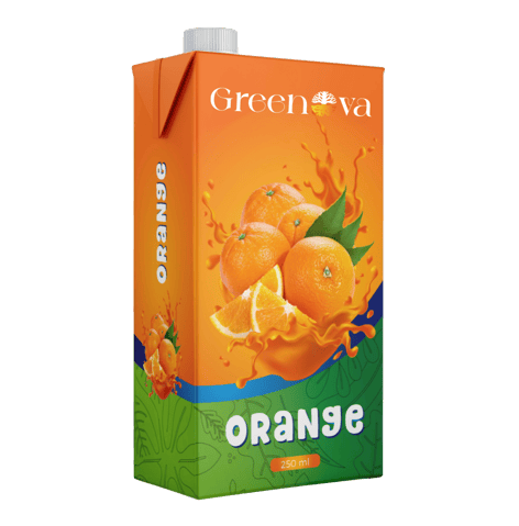 Greenova orange juice a carton of orange juice with orange juice