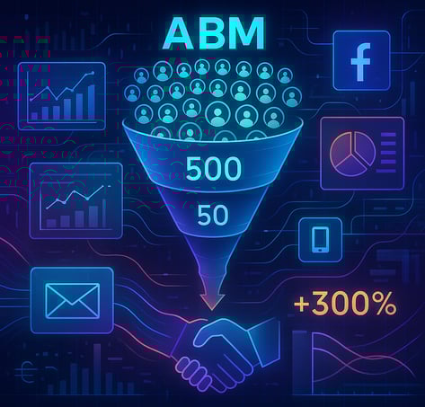 Target account list and campaign dashboard used in account-based marketing.