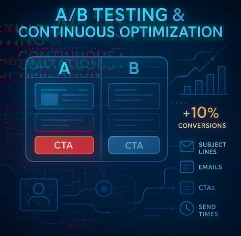 Side-by-side comparison of two landing page variations showing conversion uplift.