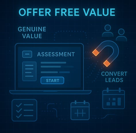 Interactive lead magnet tool on a website offering real-time assessments.