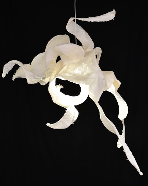 paper octopus Sète sculpture pendant light