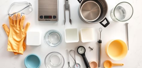 various soapmaking equipment 
