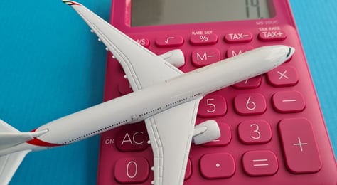 a plane model of a plane on a blue background