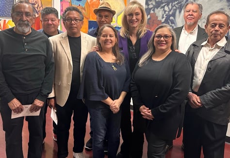 nonprofit clients attend art exhibit with Angie Crouch