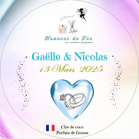 Exemple d'étiquette personnalisée Mariage