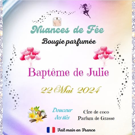 Exemple d'étiquette Baptême