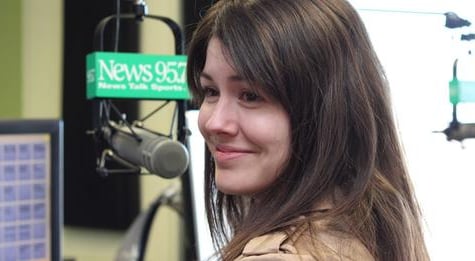 Jenn at News 95.7 - photo courtesy Scott Simpson