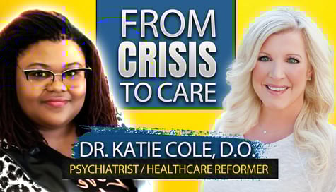 a woman with glasses and a yellow background with a yellow background and a photo of Dr. Cole D.O
