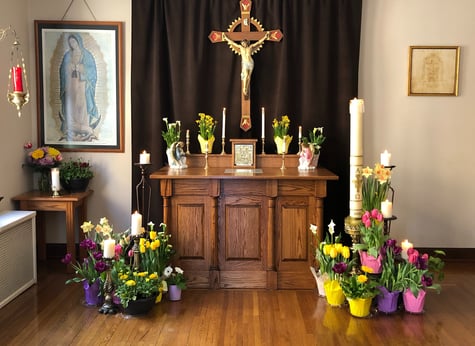St Benedict's chapel during Easter Season